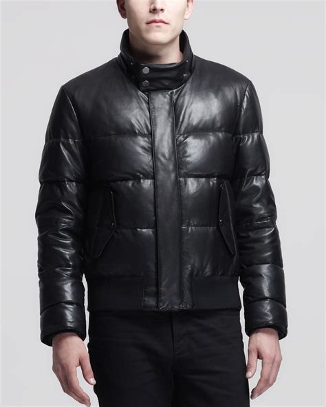 Shop Givenchy Leather Puffer Jacket 